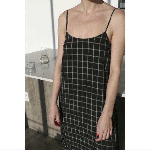 SVILU Slip Dress in Black Windowpane Check sz S - Picture 3 of 16